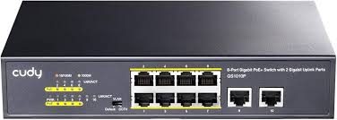 CUDY 8-Port Gigabit PoE+ Switch with 2 Gigabit Uplink Ports 120W