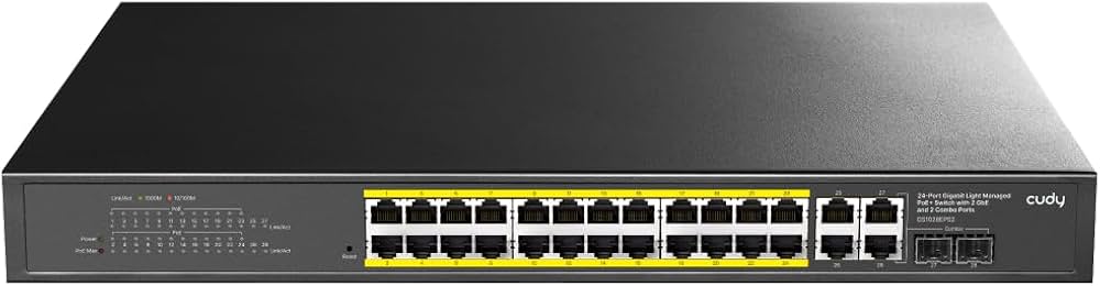 CUDY 24-Port Gigabit Easy-Managed PoE+ Switch with 2 SFP 300W