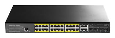 CUDY 24-Port Layer 2 Managed Gigabit PoE+ Switch with 4 Gigabit Combo Ports, 300W
