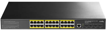 CUDY 24-Port Layer 3 Managed Gigabit PoE+ Switch with 4 10G SFP Slots, 400W